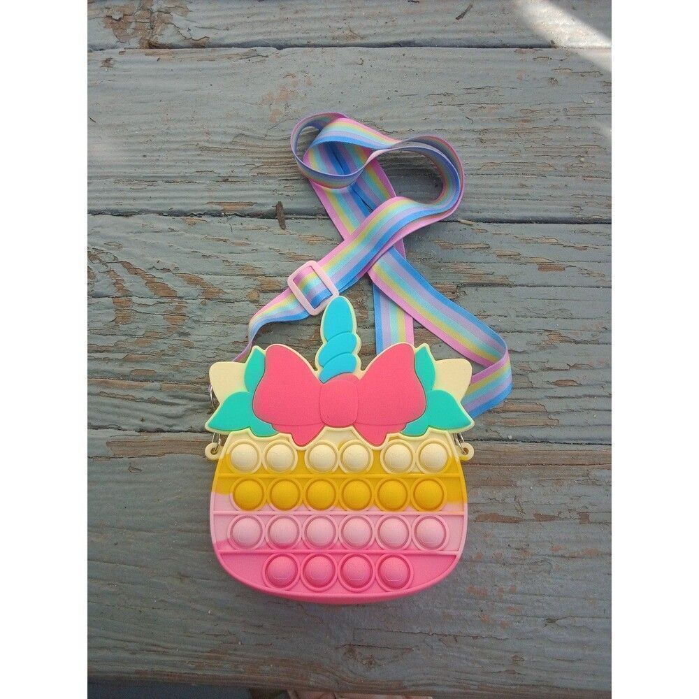 Fidget Toy Unicorn Purse Handbag Rainbow Strap Girls